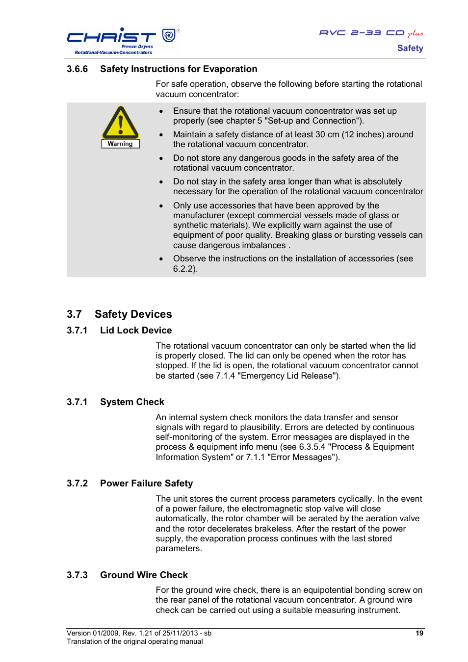 7 safety devices | Martin Christ RVC 2-33 CDplus User Manual | Page 19 / 84