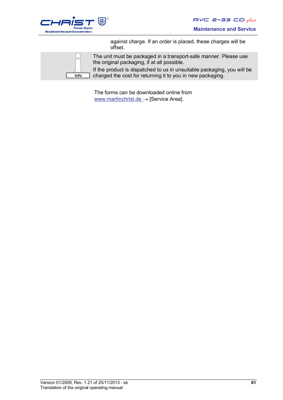 Martin Christ RVC 2-33 CDplus User Manual | Page 61 / 84