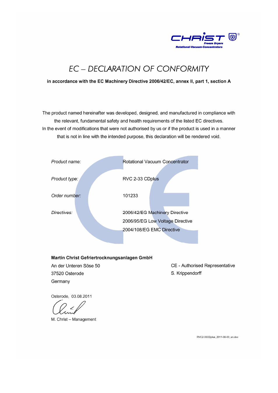 Martin Christ RVC 2-33 CDplus User Manual | Page 77 / 84