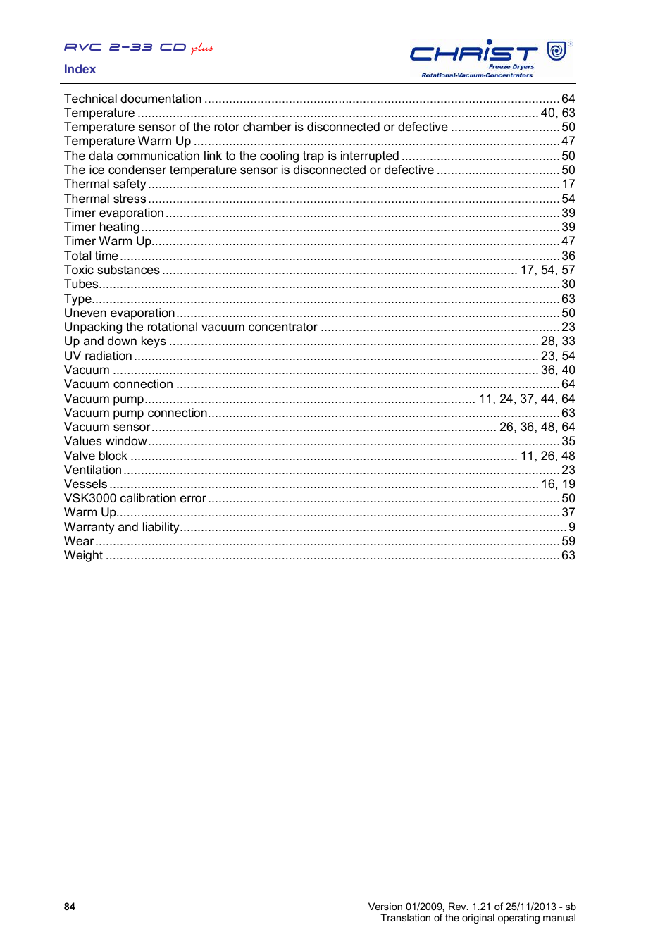 Martin Christ RVC 2-33 CDplus User Manual | Page 84 / 84