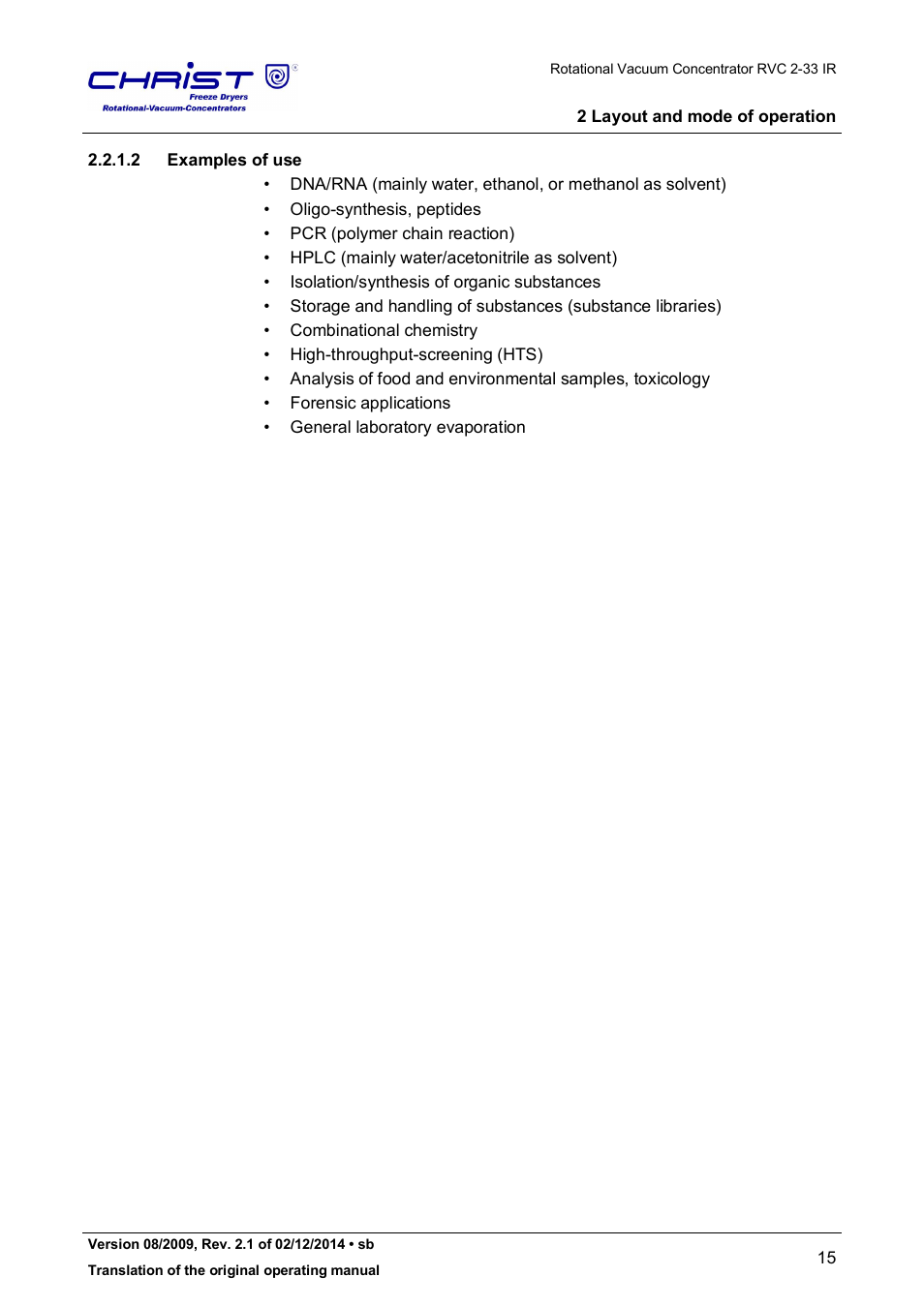 Martin Christ RVC 2-33 CDplus User Manual | Page 15 / 98