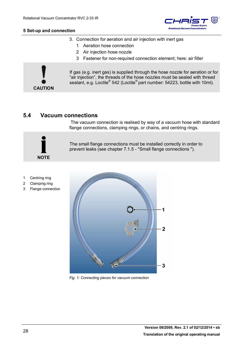 4 vacuum connections | Martin Christ RVC 2-33 CDplus User Manual | Page 28 / 98