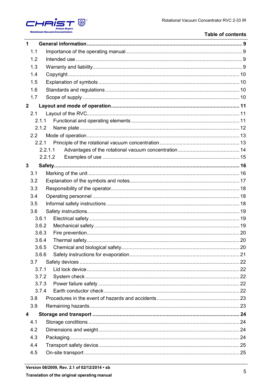 Martin Christ RVC 2-33 CDplus User Manual | Page 5 / 98