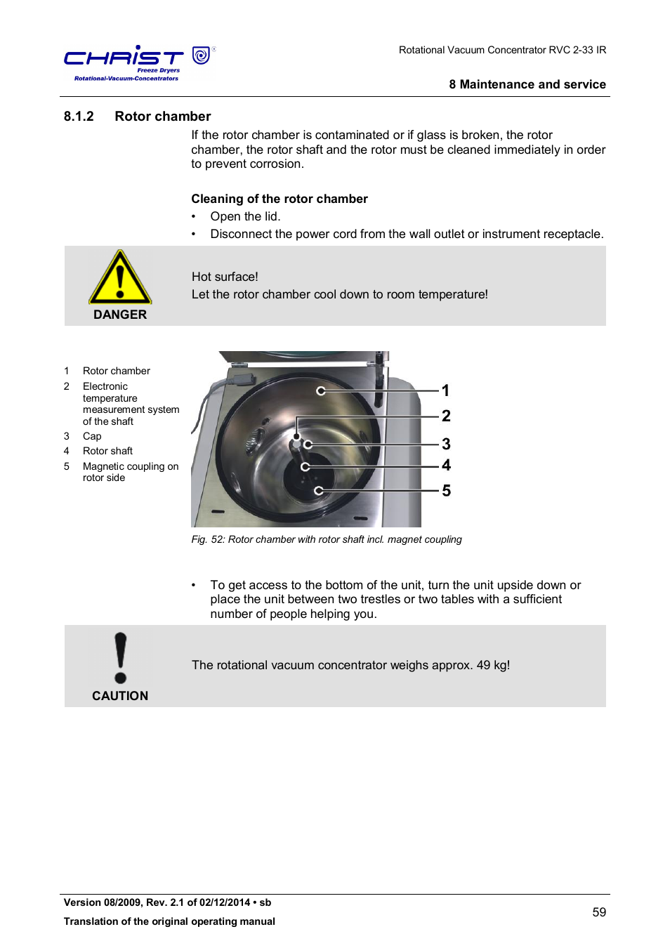 2 rotor chamber | Martin Christ RVC 2-33 CDplus User Manual | Page 59 / 98