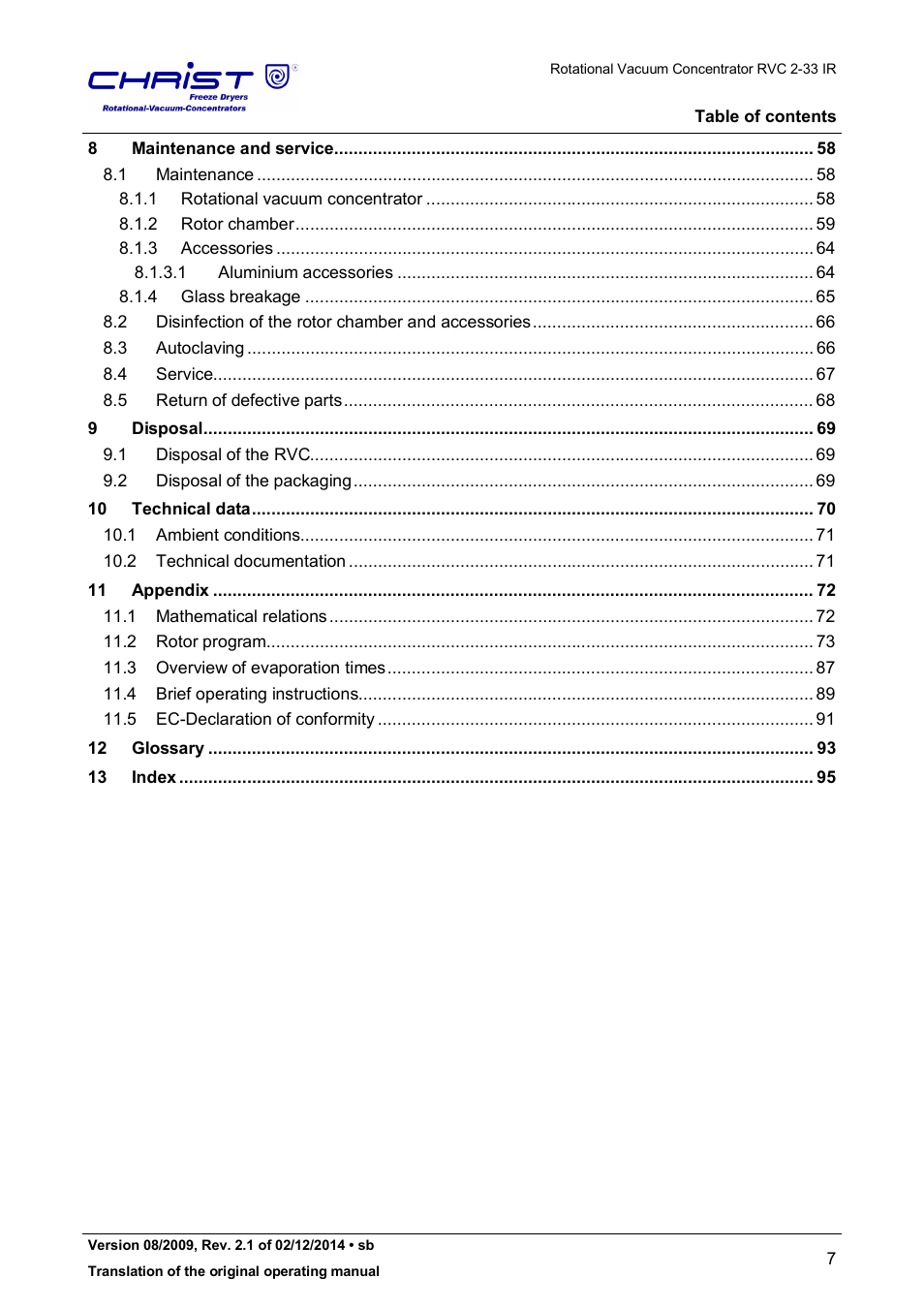 Martin Christ RVC 2-33 CDplus User Manual | Page 7 / 98