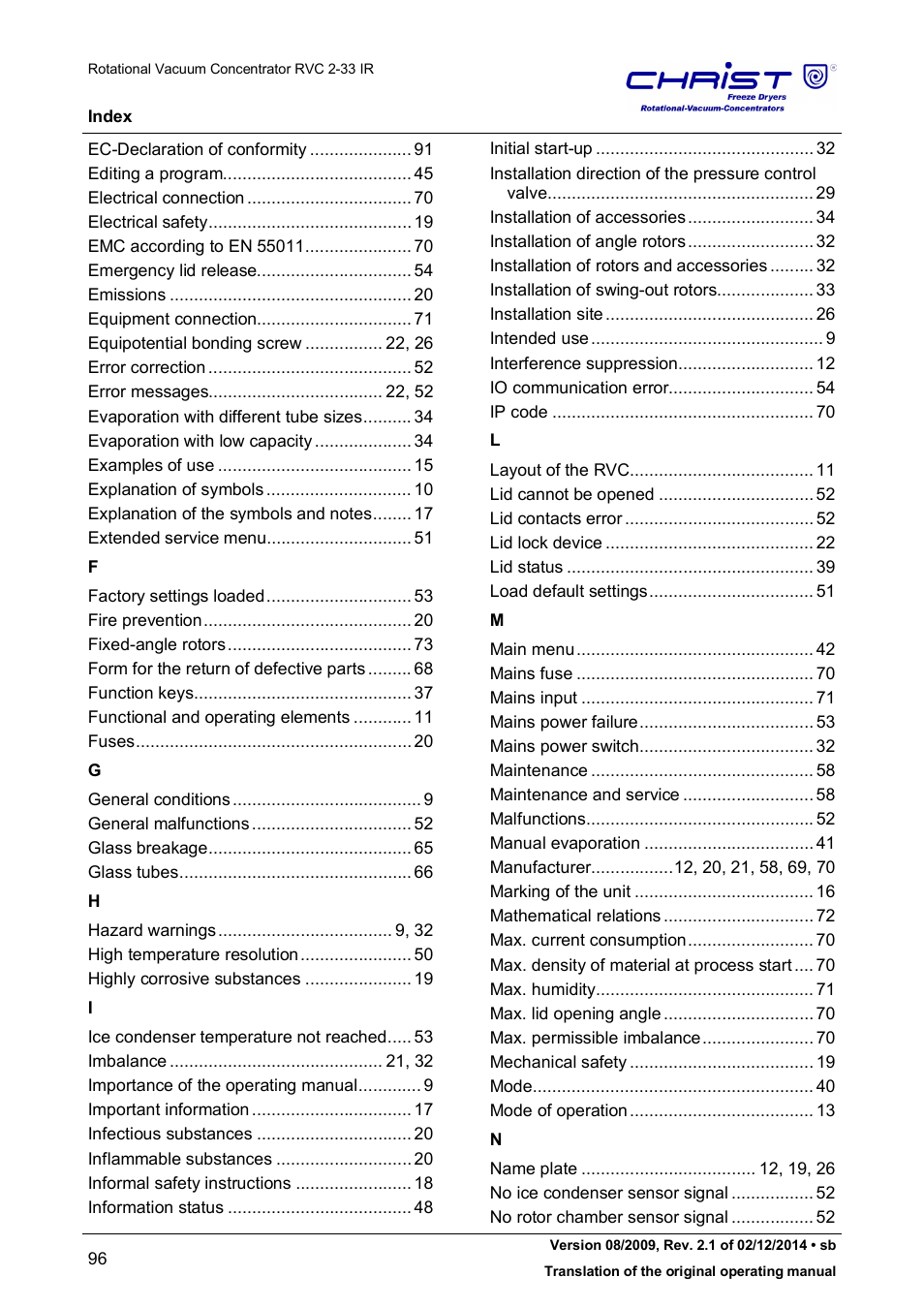 Martin Christ RVC 2-33 CDplus User Manual | Page 96 / 98