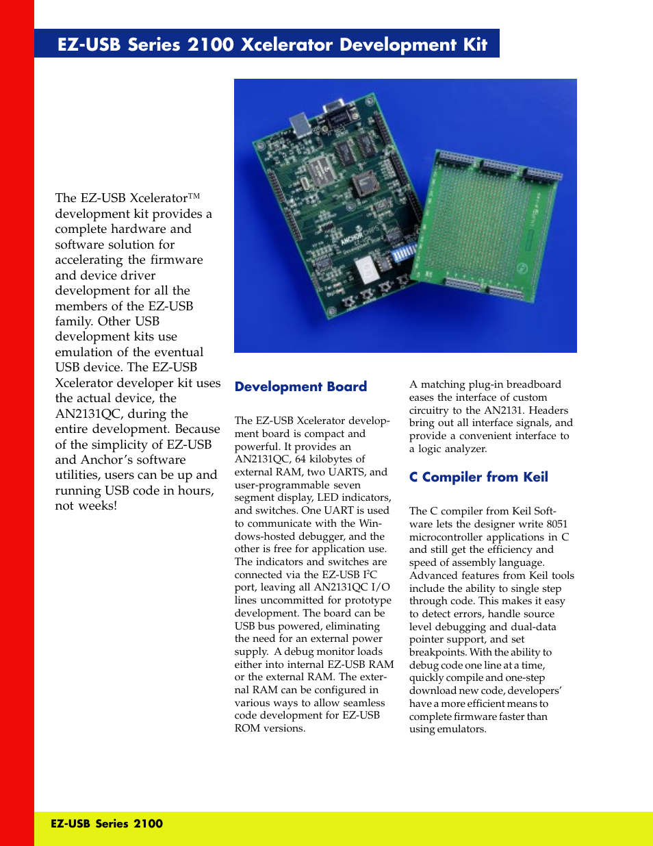 Ez-usb series 2100 xcelerator development kit | Cypress EZ-USB Series 2100 User Manual | Page 12 / 16