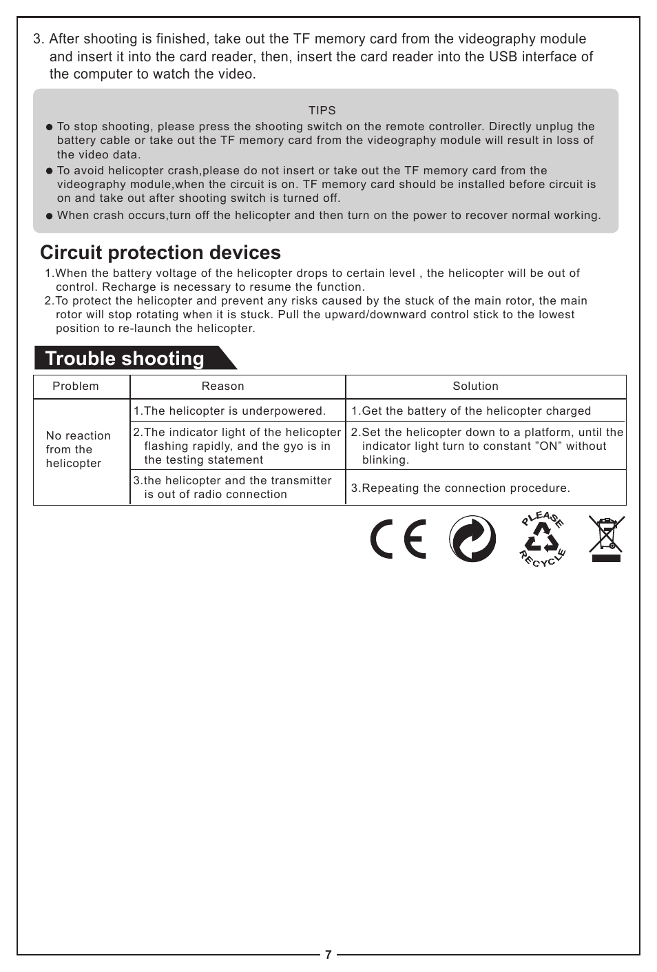 Trouble shooting circuit protection devices | Meijiaxin Toys T43 User Manual | Page 7 / 7