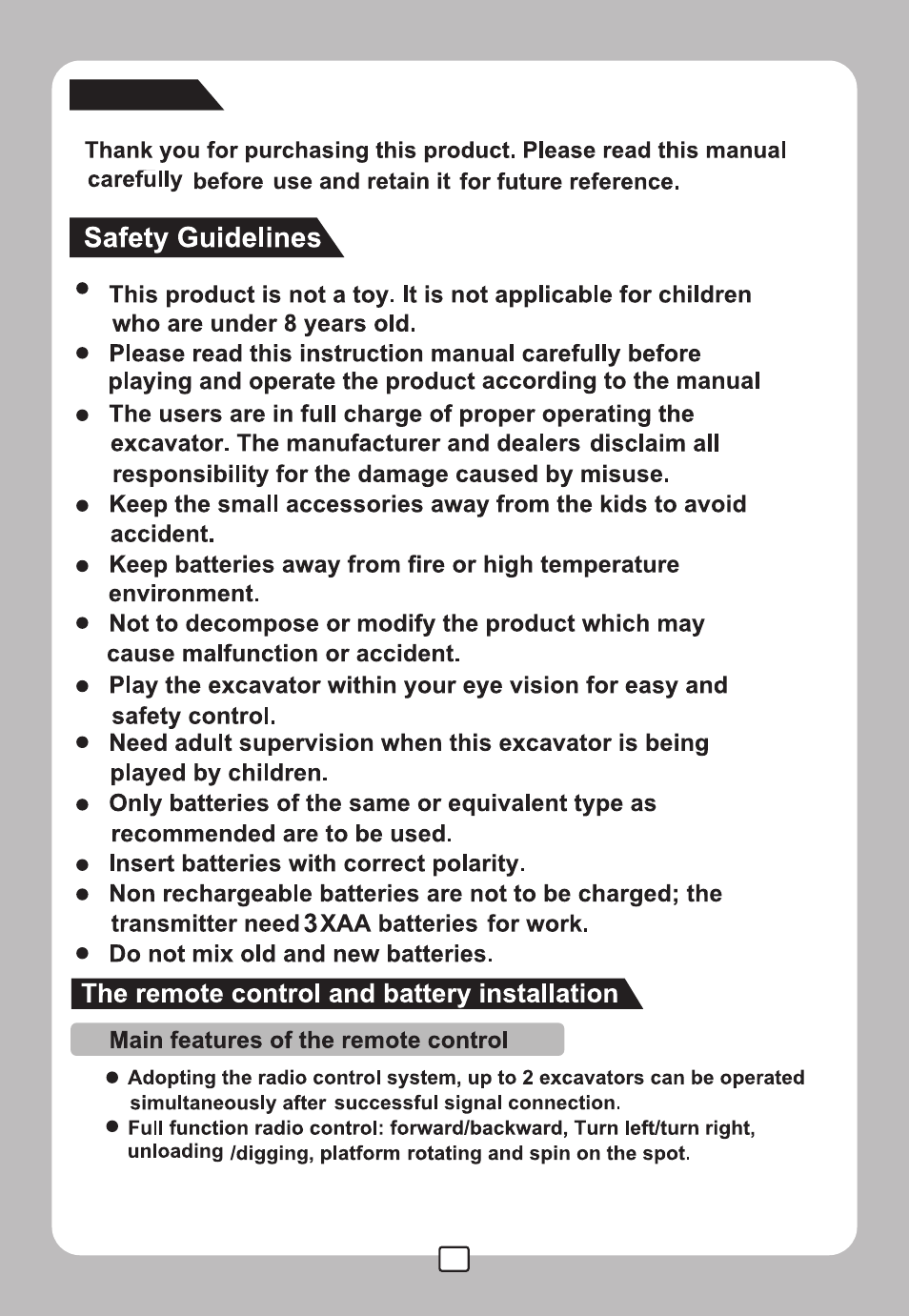 Preface | Meijiaxin Toys 1539A User Manual | Page 2 / 7