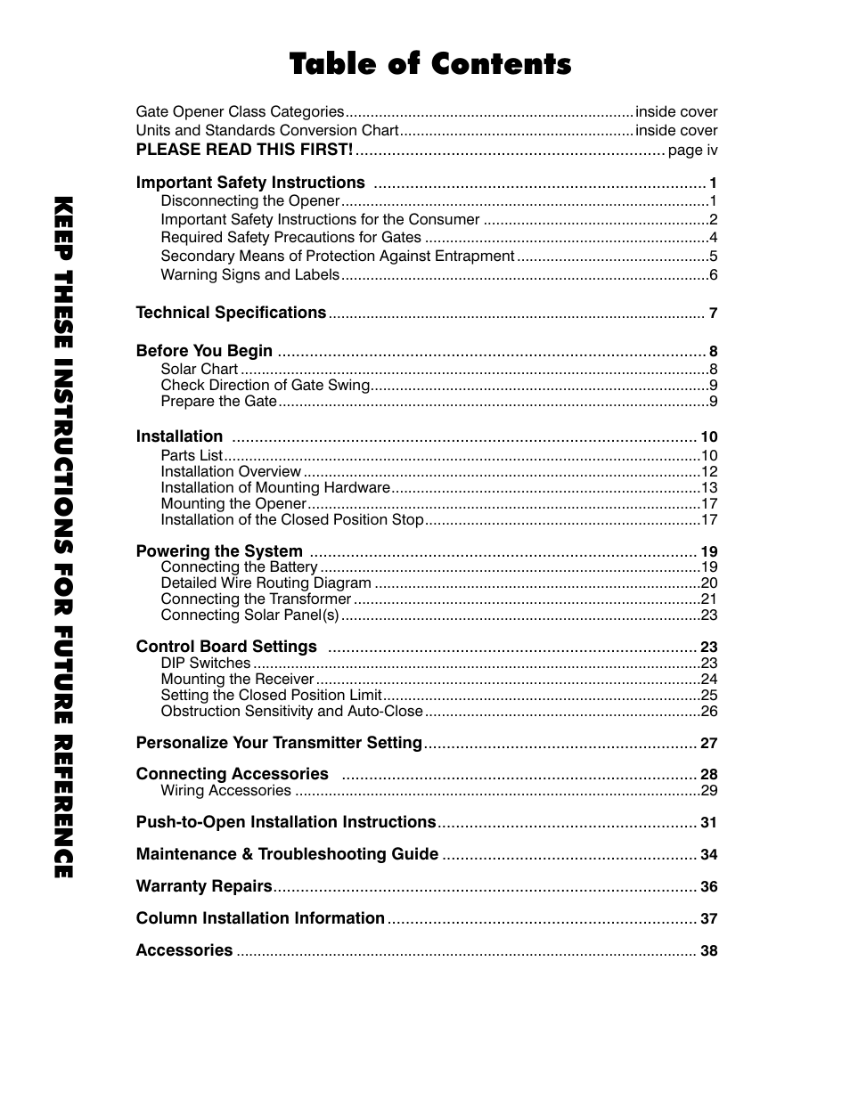 Mighty Mule FM350 User Manual | Page 3 / 44