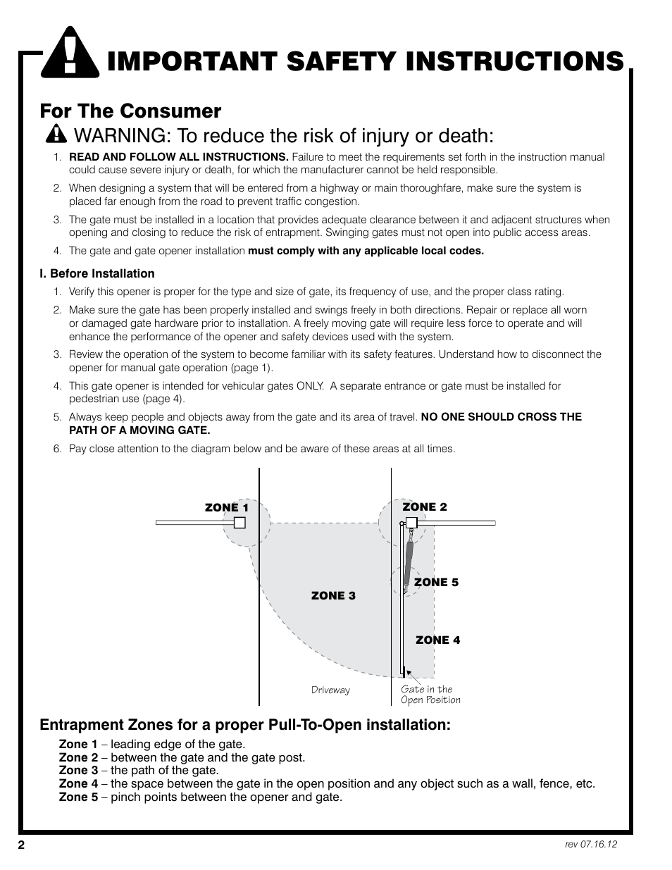 Important safety instructions | Mighty Mule FM350 User Manual | Page 6 / 44