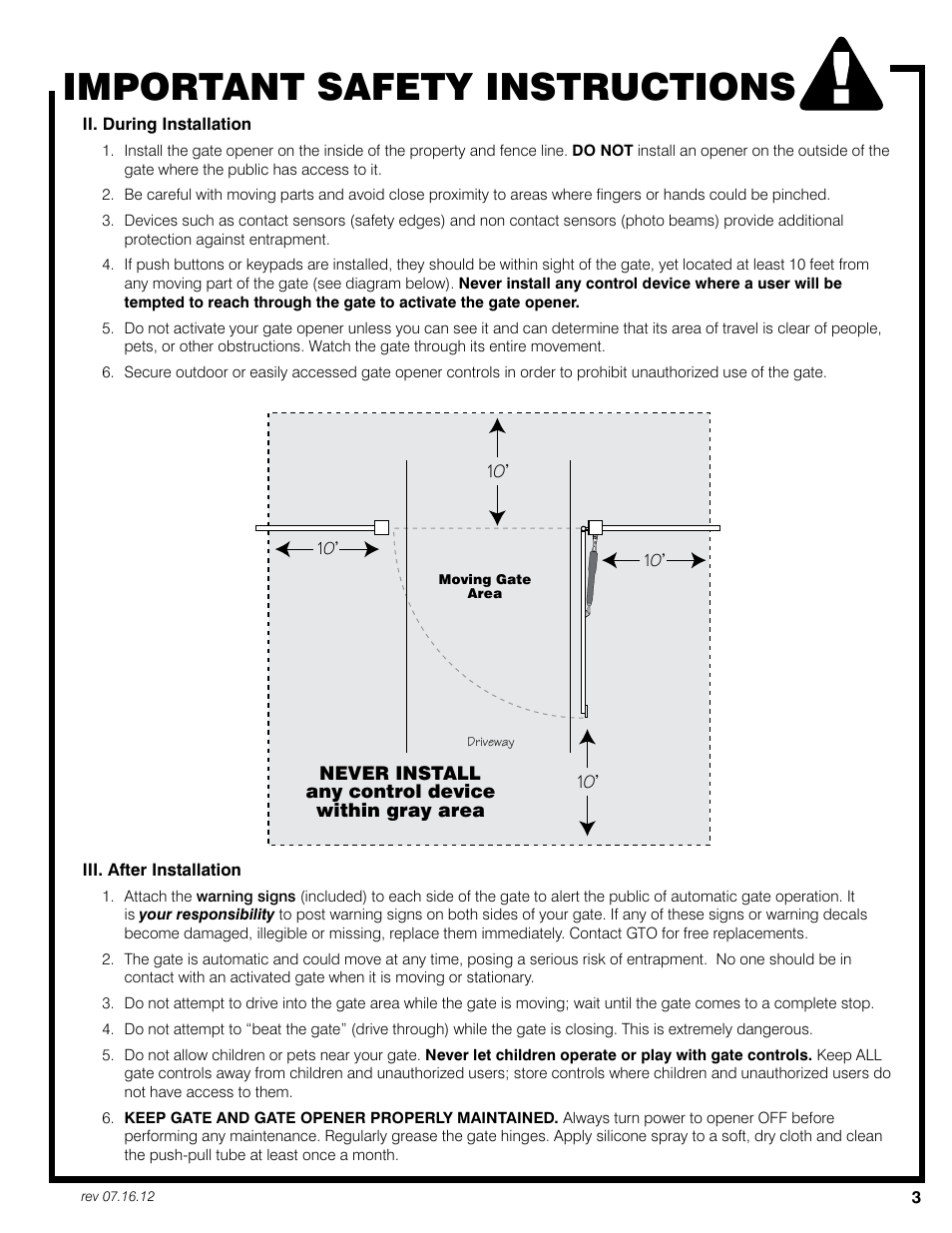 Important safety instructions | Mighty Mule FM350 User Manual | Page 7 / 44