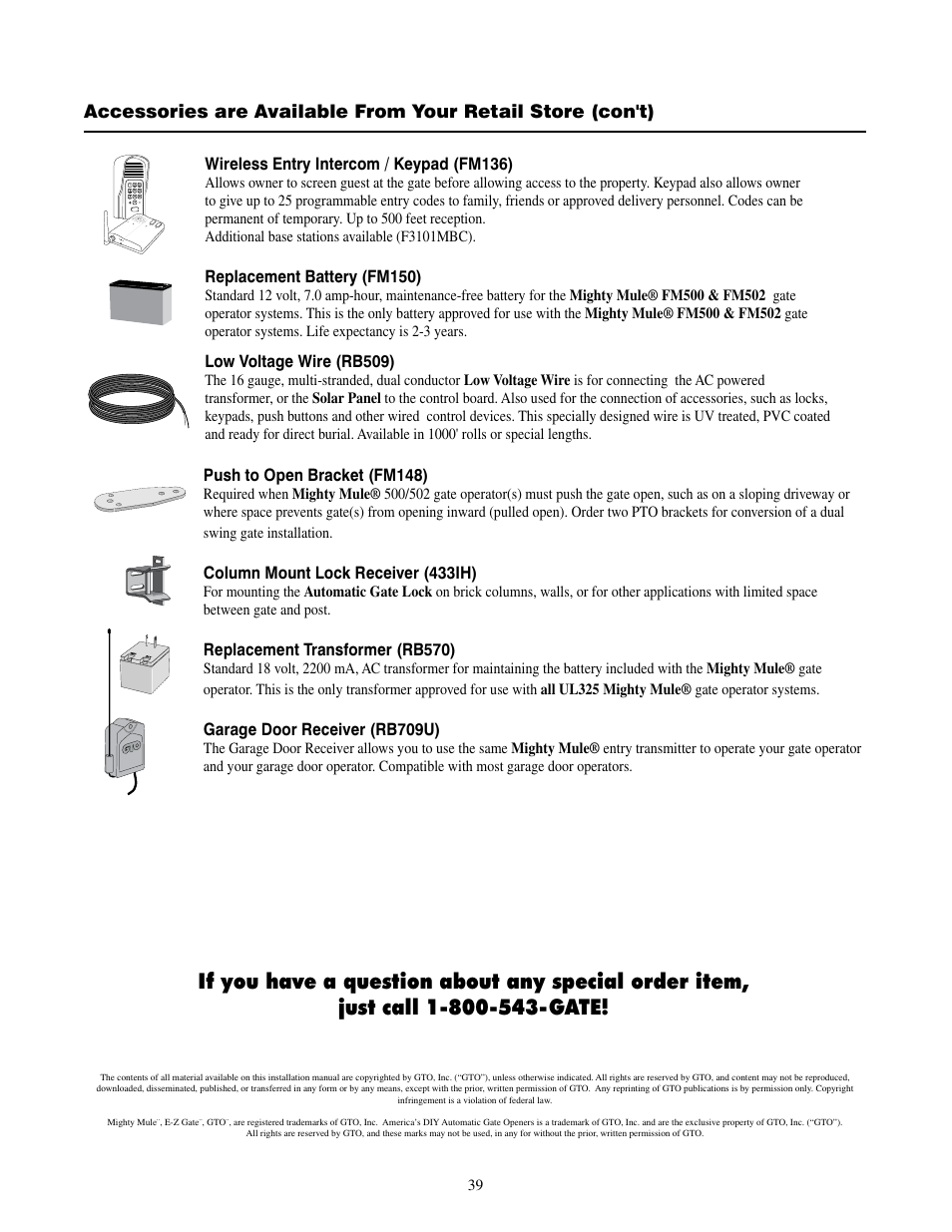 Mighty Mule FM500 Blue Board User Manual | Page 42 / 43