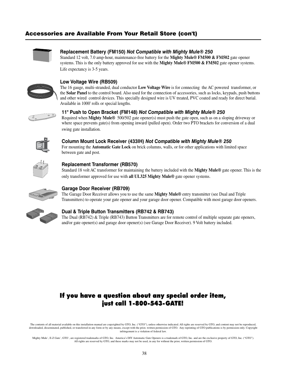 Mighty Mule FM500 Green Board User Manual | Page 42 / 42