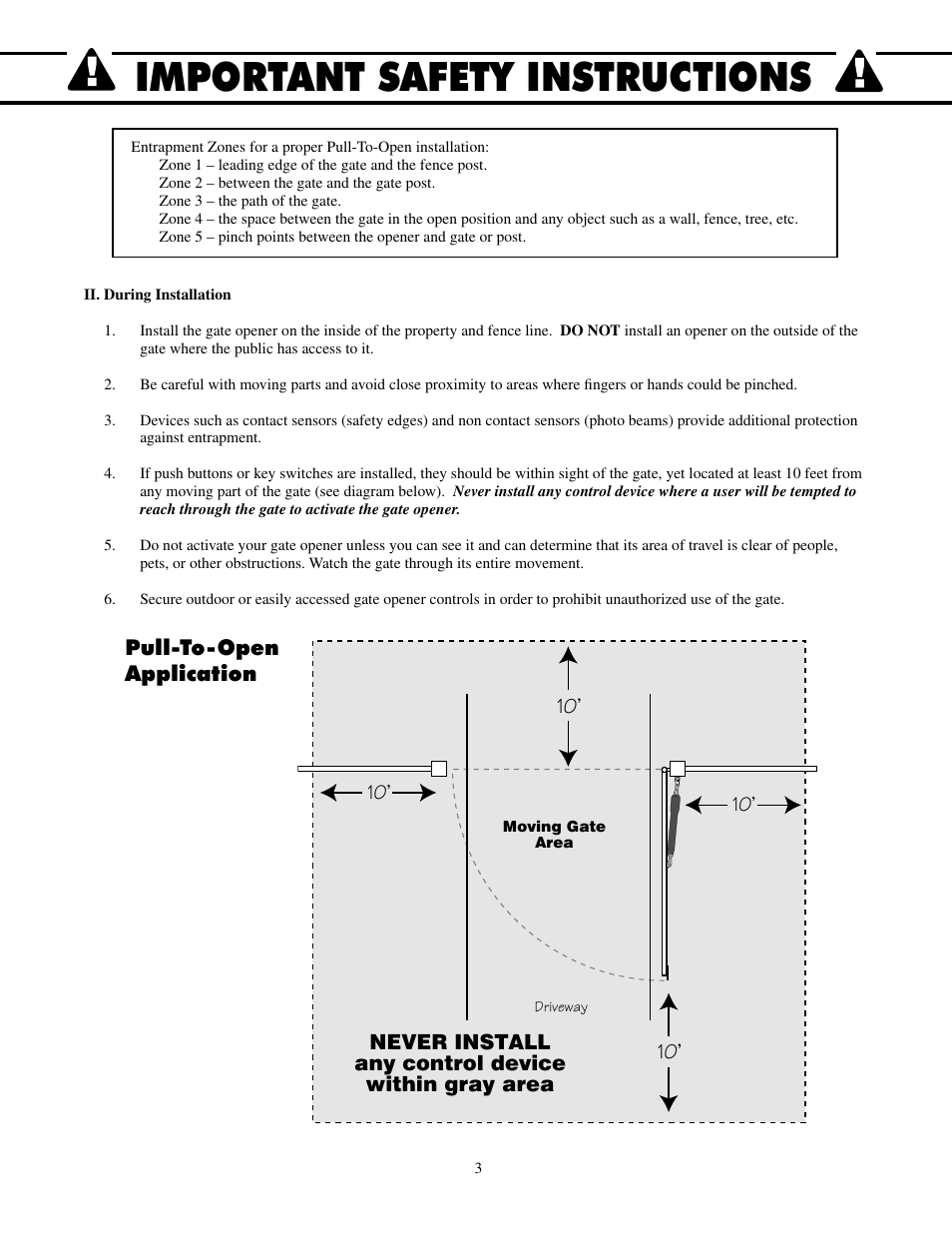 Important safety instructions | Mighty Mule FM500 Green Board User Manual | Page 7 / 42