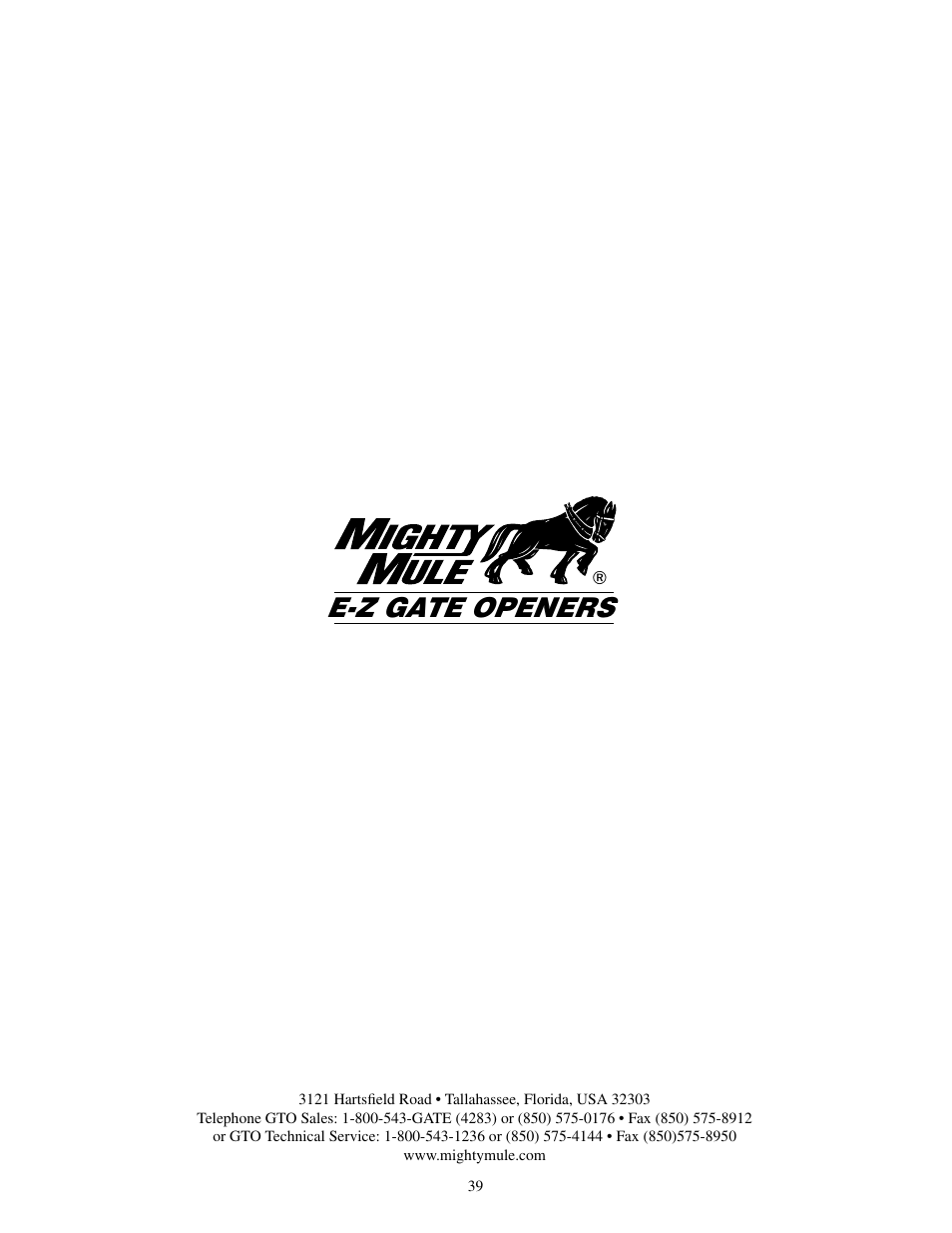 E-z gate openers | Mighty Mule MM600ET-PRO User Manual | Page 42 / 42