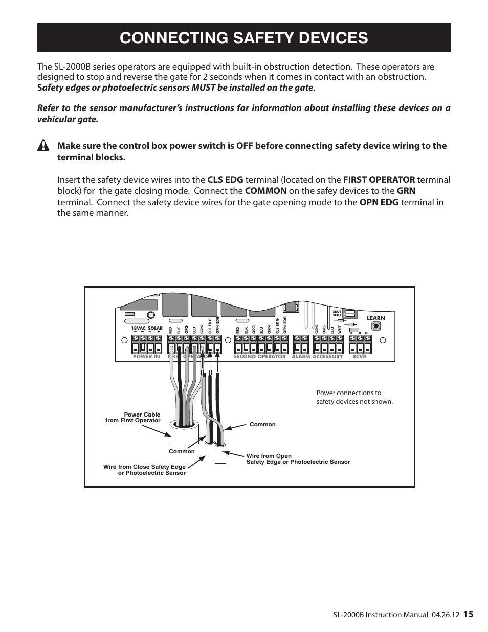 Connecting safety devices | Mighty Mule MM-SL2000B User Manual | Page 27 / 40