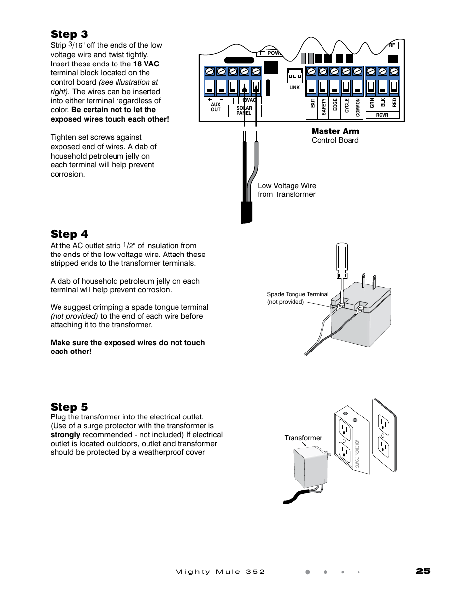Step 5, Step 4, Step 3 | Mighty Mule FM352 User Manual | Page 29 / 48