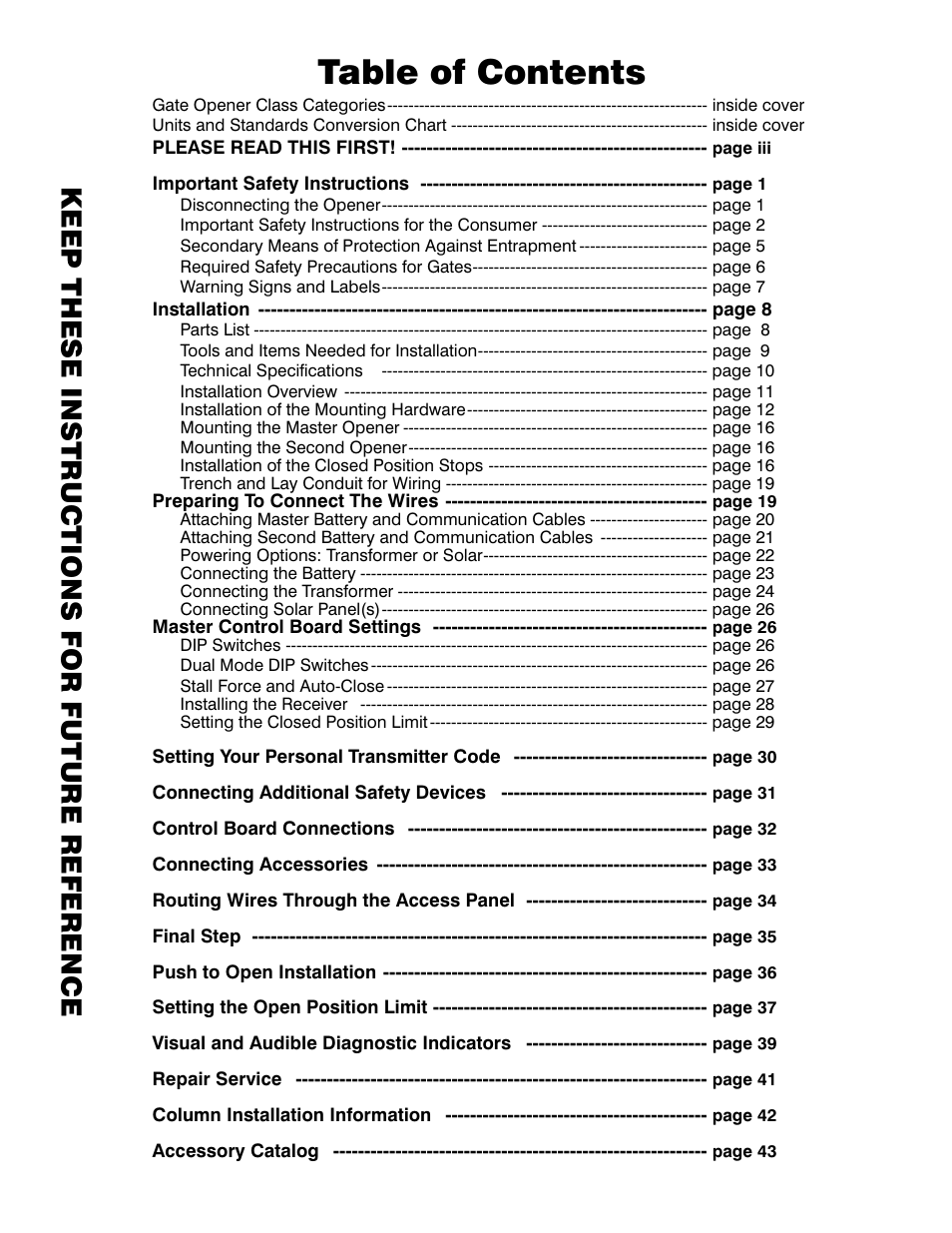 Mighty Mule FM352 User Manual | Page 3 / 48
