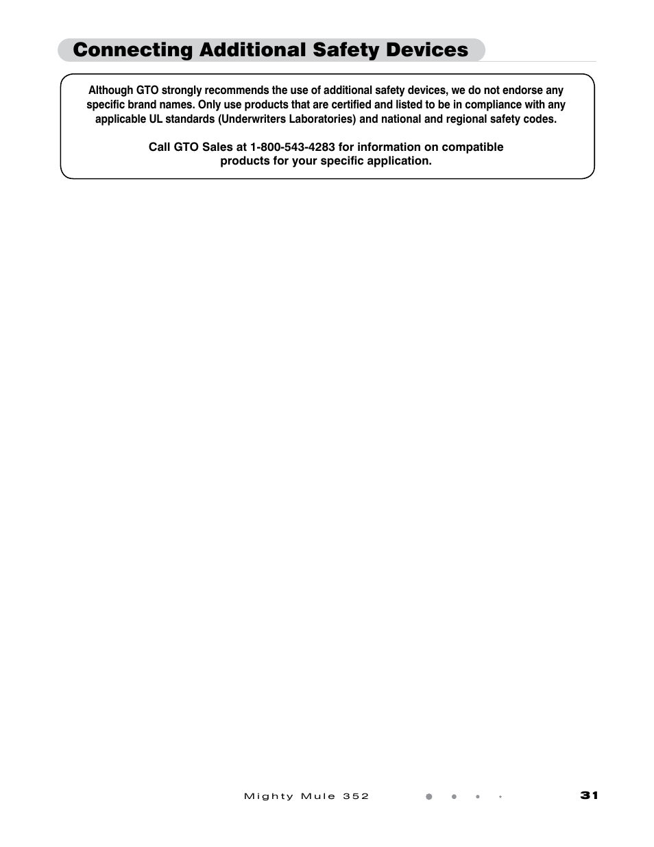 Connecting additional safety devices | Mighty Mule FM352 User Manual | Page 35 / 48