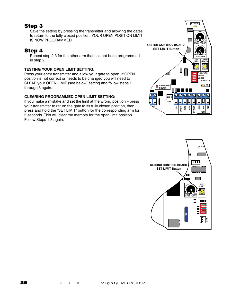 Step 3, Step 4 | Mighty Mule FM352 User Manual | Page 42 / 48