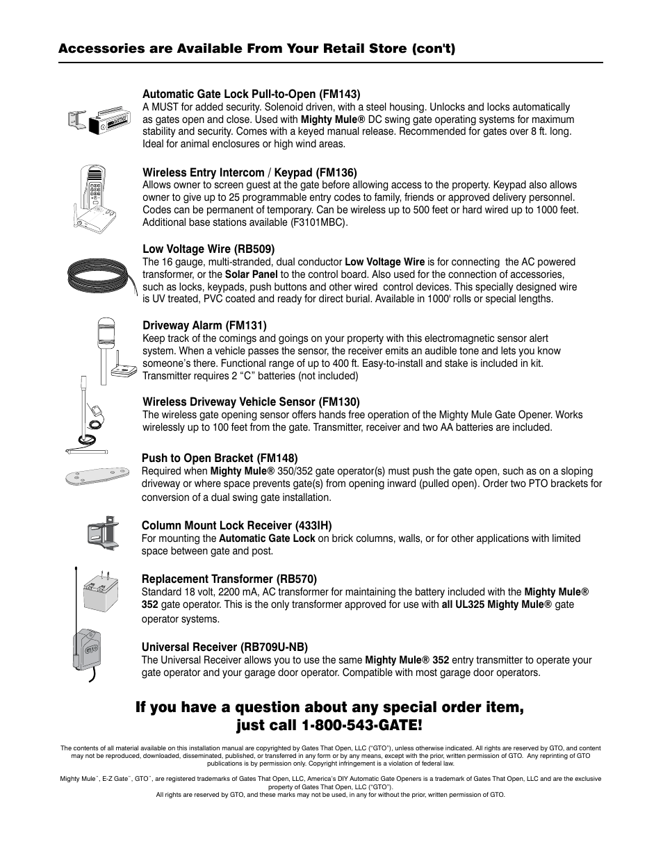 Mighty Mule FM352 User Manual | Page 48 / 48