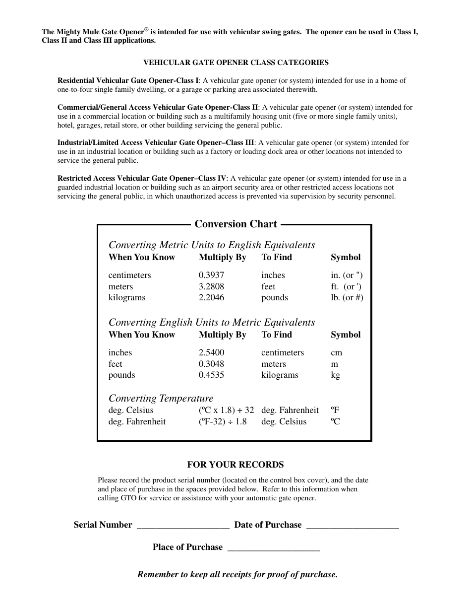 Mighty Mule FM700 User Manual | Page 2 / 42