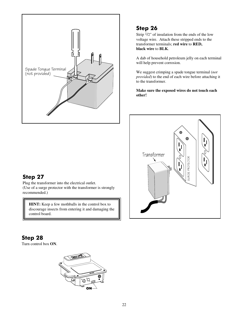 Transformer, Step 27, Step 28 | Step 26 | Mighty Mule FM700 User Manual | Page 26 / 42