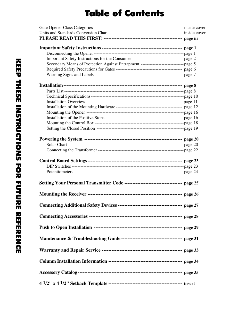 Mighty Mule FM700 User Manual | Page 3 / 42