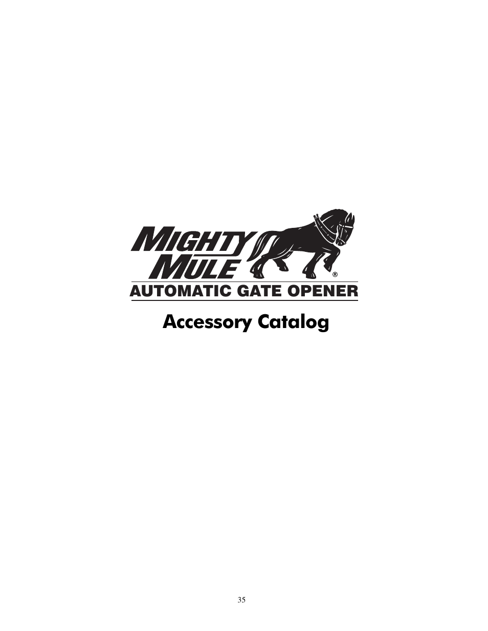 Accessory catalog | Mighty Mule FM700 User Manual | Page 39 / 42