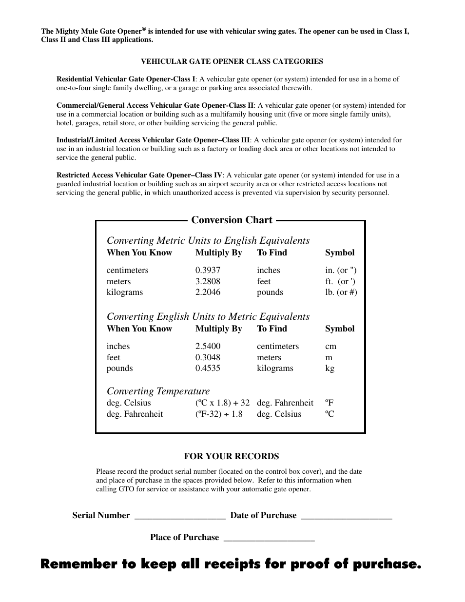 Mighty Mule FM702 User Manual | Page 2 / 44