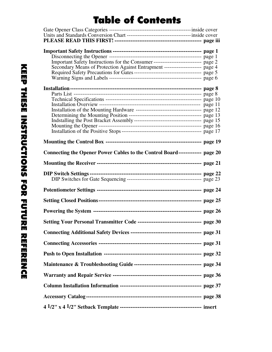 Mighty Mule FM702 User Manual | Page 3 / 44