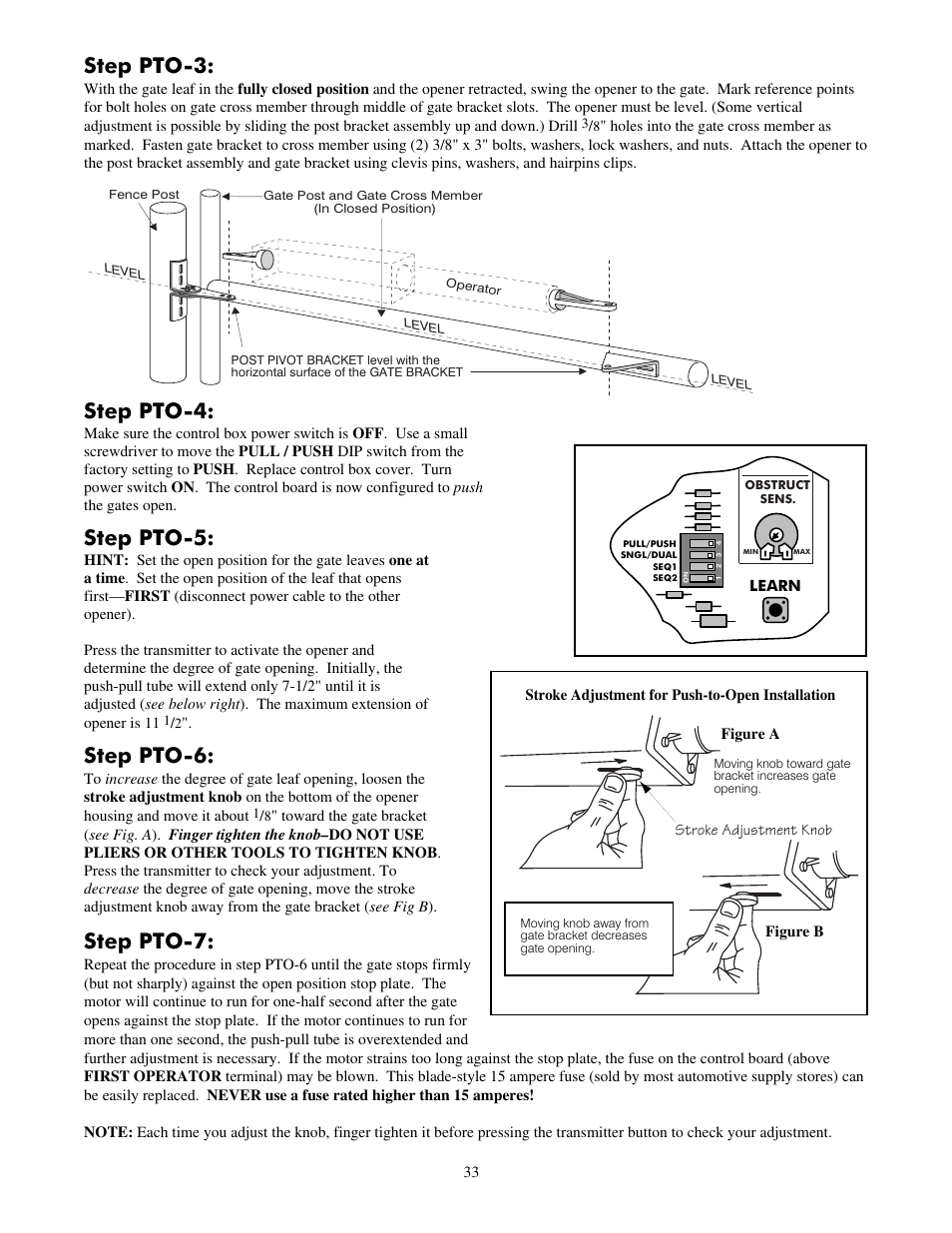 Step pto-3, Step pto-7, Step pto-6 | Step pto-4, Step pto-5 | Mighty Mule FM702 User Manual | Page 37 / 44