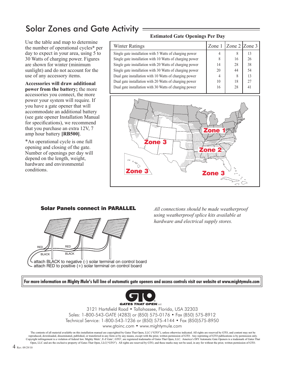 Solar zones and gate activity | Mighty Mule FM121 User Manual | Page 4 / 4