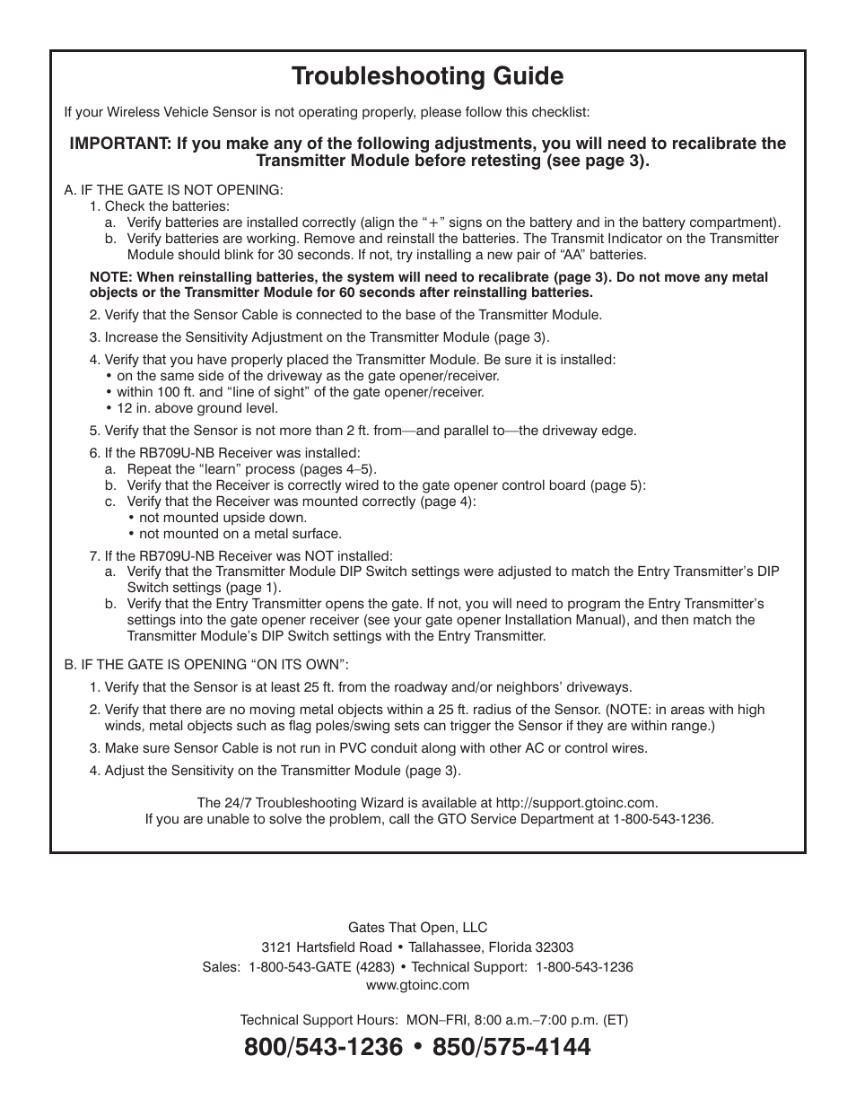 Mighty Mule FM130 User Manual | Page 8 / 8