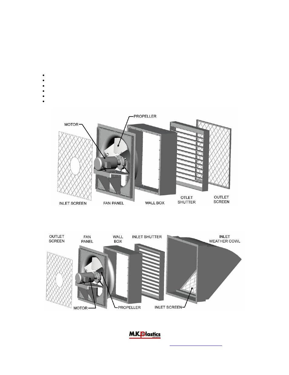 Replacement parts list | MK Plastics AXPR IO&M User Manual | Page 6 / 6