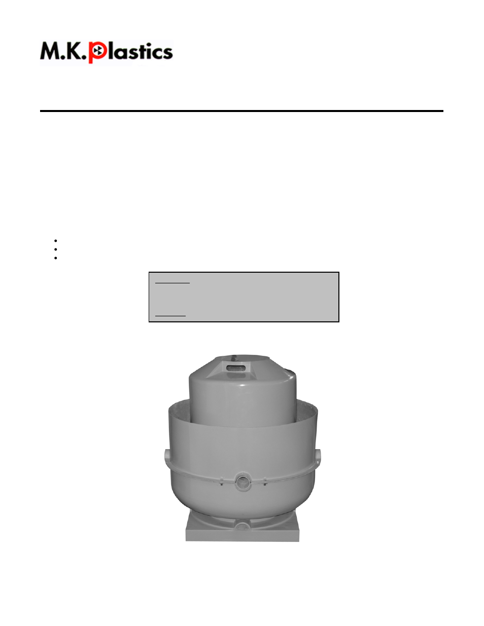 MK Plastics RBK IO&M User Manual | 9 pages