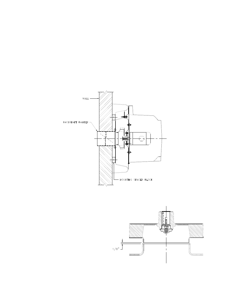 Roof curb attachment, Wall attachment, Wheel-to-inlet clearance/overlap | MK Plastics RKW IO&M User Manual | Page 3 / 9