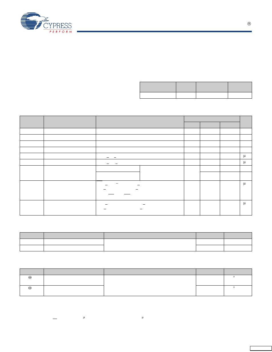 Maximum ratings, Operating range, Electrical characteristics | Capacitance, Thermal resistance | Cypress CY62158E User Manual | Page 3 / 10