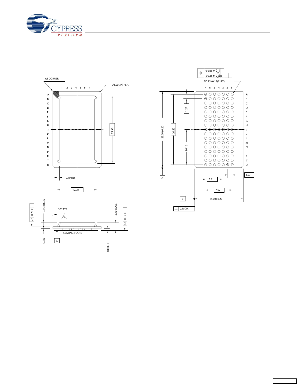 Package diagrams, Continued) | Cypress CY7C1350G User Manual | Page 14 / 15