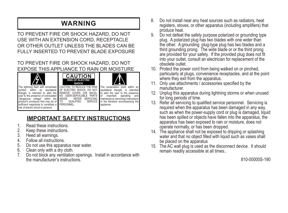 Warning, Important safety instructions | Acreative SoundWorks Radio 745 User Manual | Page 3 / 40