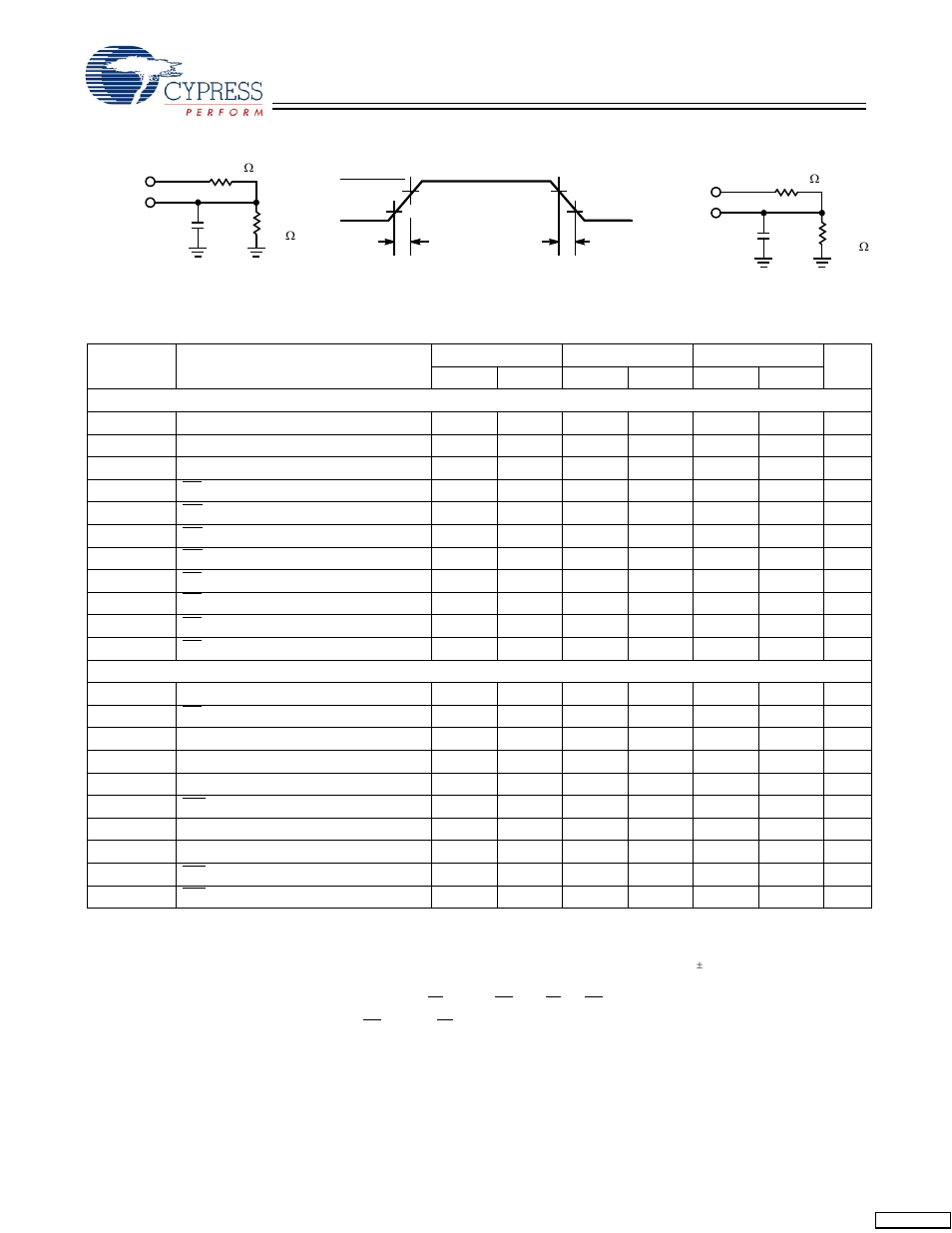 Ac test loads and waveforms, Switching characteristics | Cypress CY7C1019CV33 User Manual | Page 4 / 10