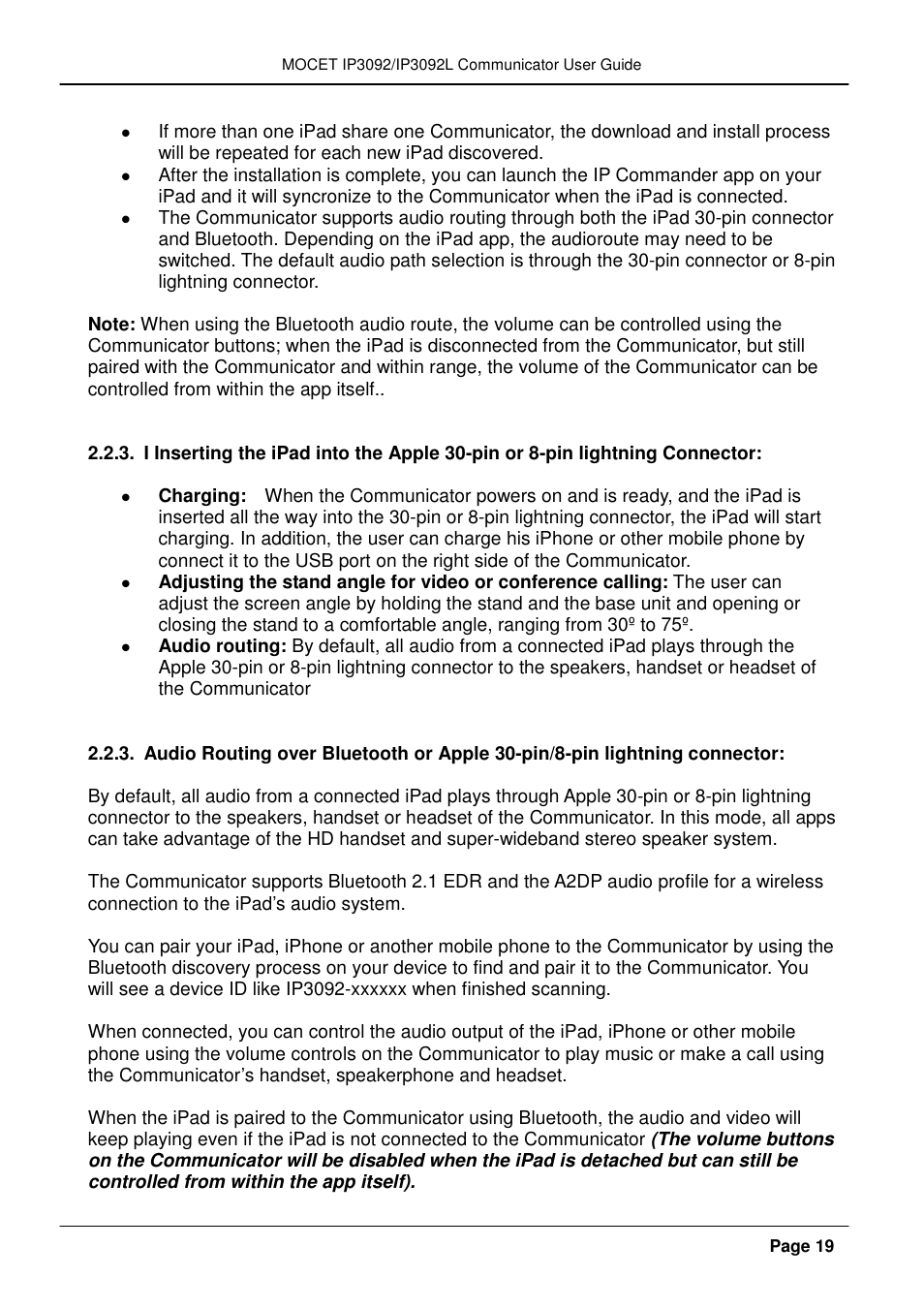 MOCET IP3092 User Manual | Page 19 / 68