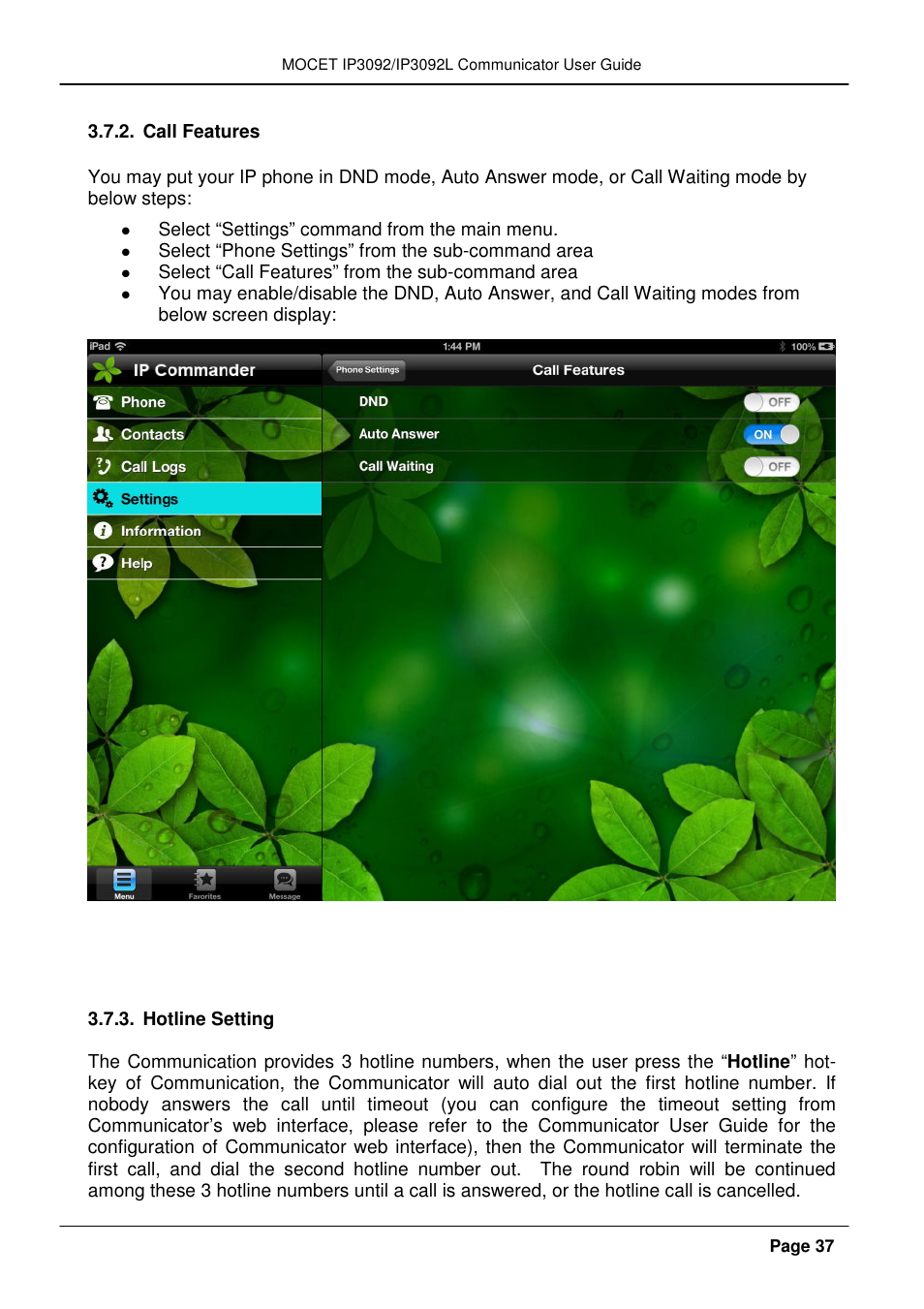 MOCET IP3092 User Manual | Page 37 / 68