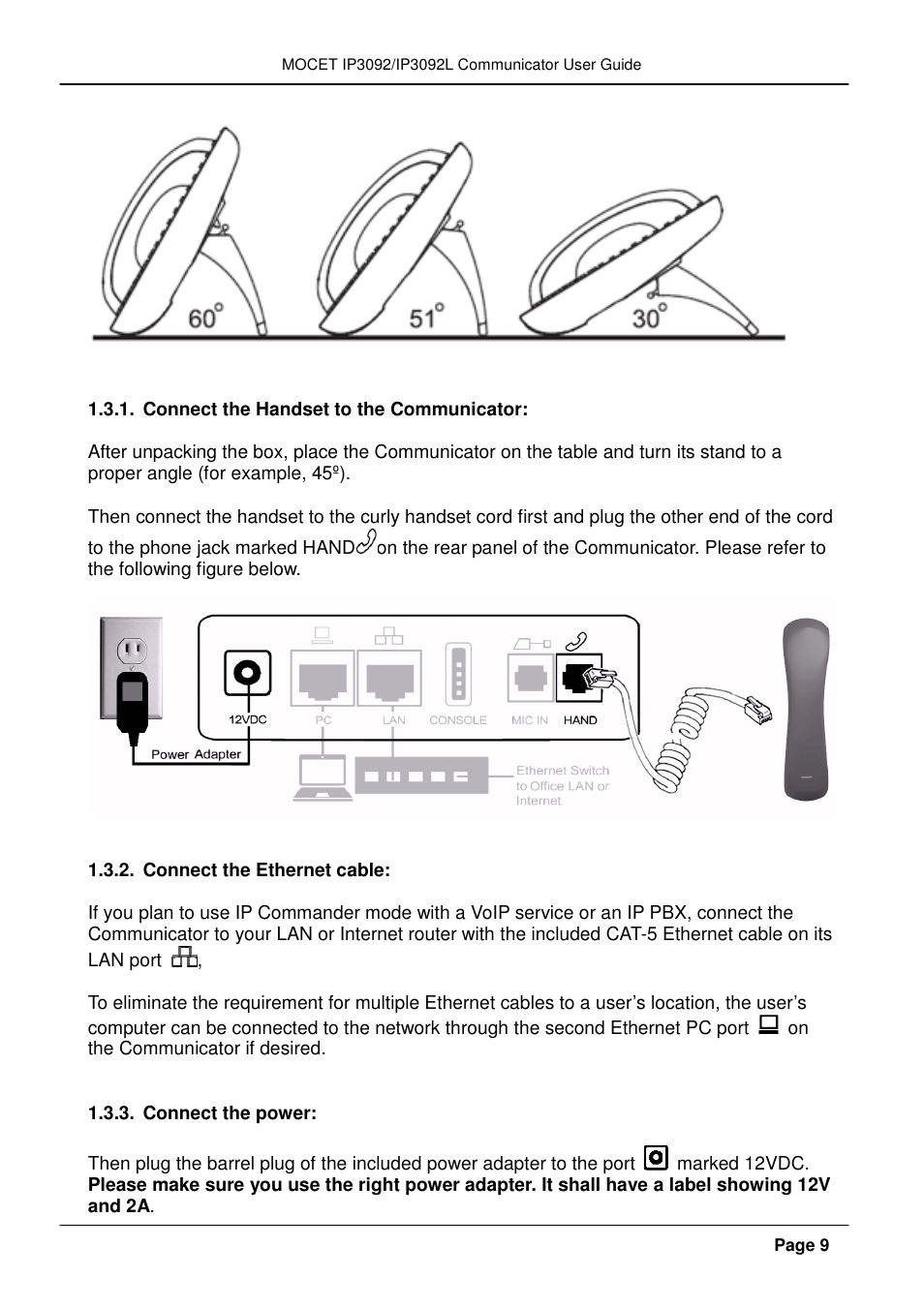 MOCET IP3092 User Manual | Page 9 / 68