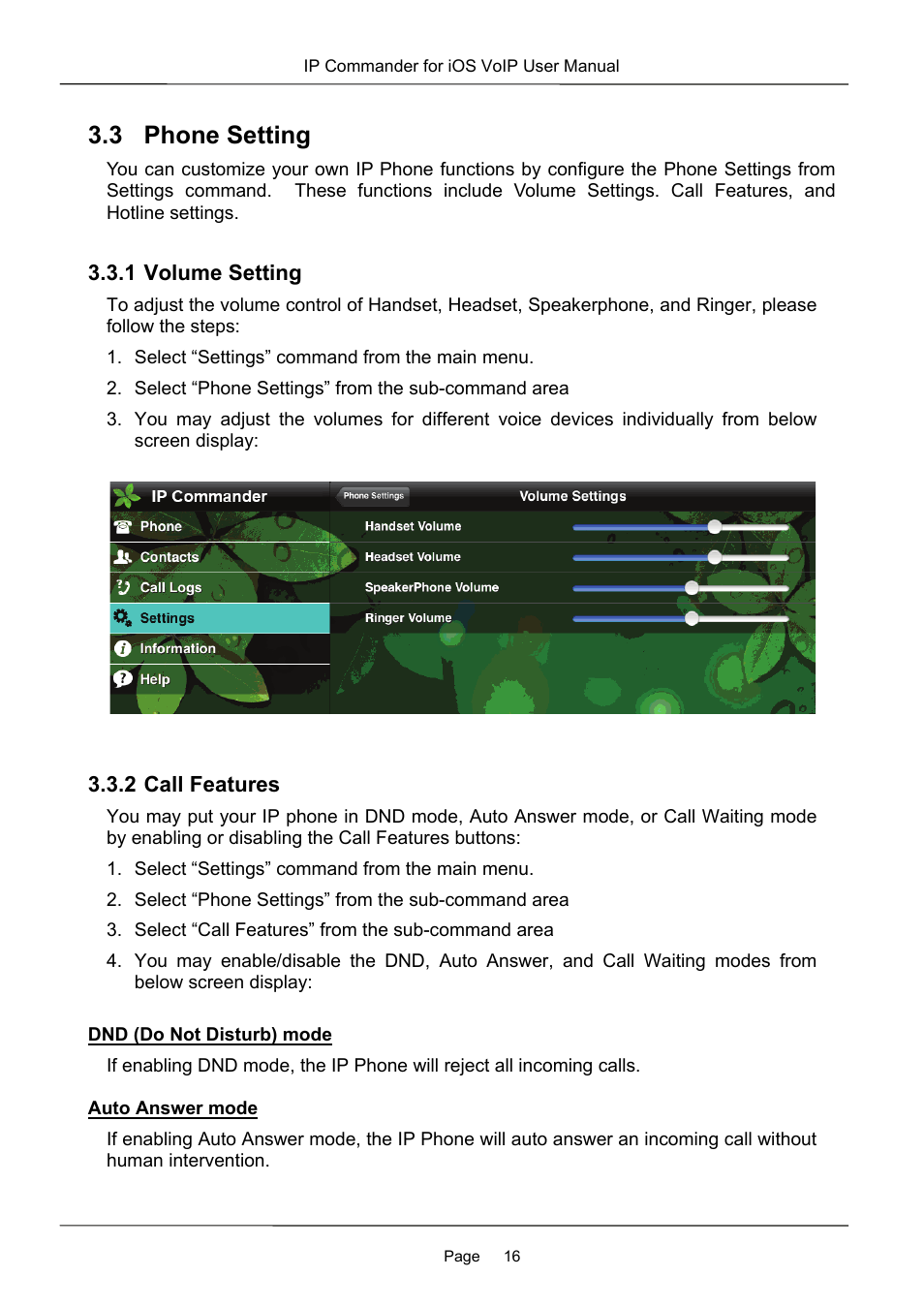 3 phone setting | MOCET IP Commander User Manual | Page 16 / 53