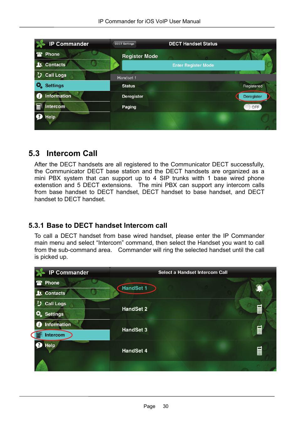 3 intercom call | MOCET IP Commander User Manual | Page 30 / 53
