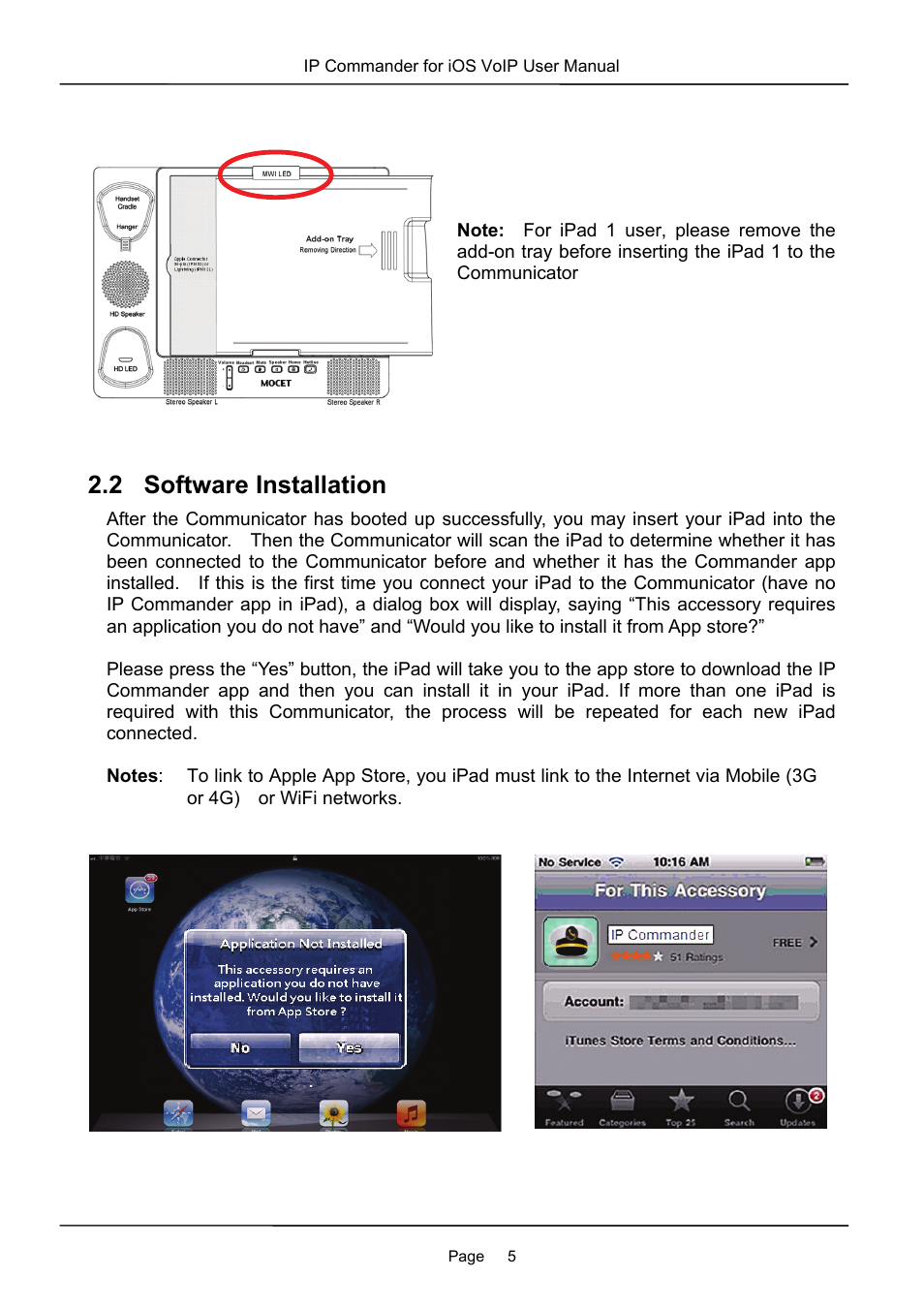 2 software installation | MOCET IP Commander User Manual | Page 5 / 53