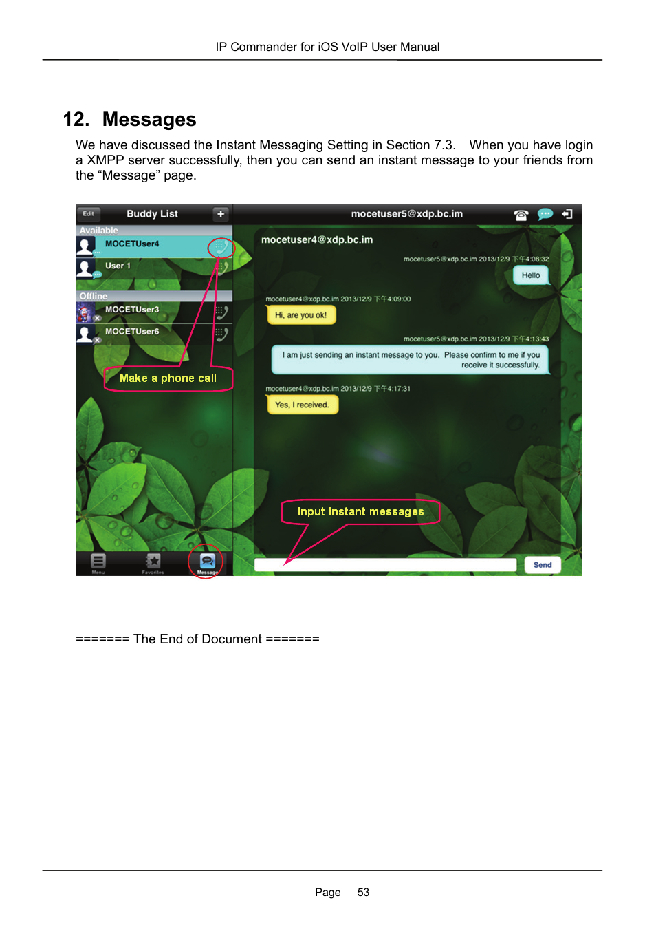 Messages | MOCET IP Commander User Manual | Page 53 / 53