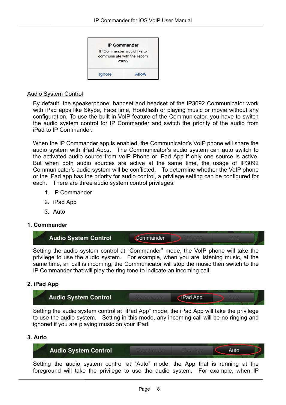 MOCET IP Commander User Manual | Page 8 / 53